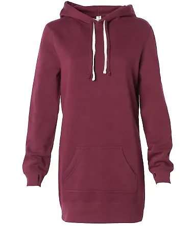 Independent Trading Co. PRM65DRS Women's Hoodie Dr Maroon front view