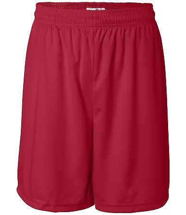 Badger 4107 B-Dry Core Shorts Red front view