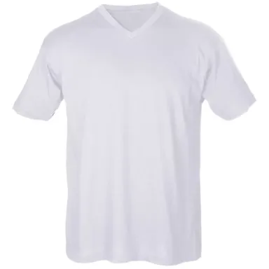 Tultex 0206 Mens Fine Jersey V-Neck Tee in White front view