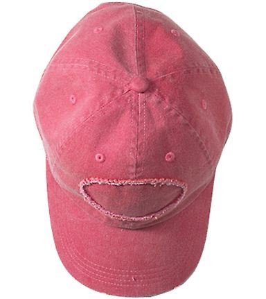 Authentic Pigment 1917 Raw-Edge Dad Hat in Poppy front view