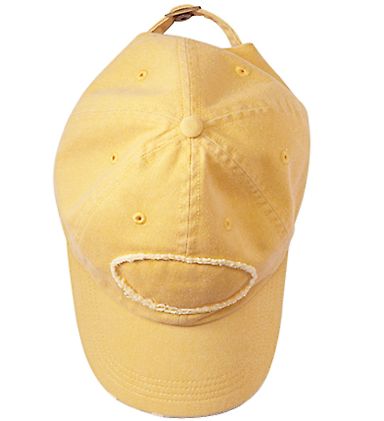 Authentic Pigment 1917 Raw-Edge Dad Hat in Mustard front view