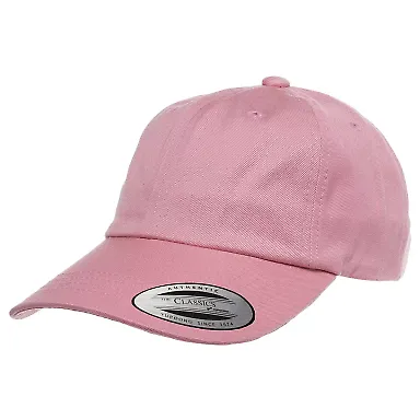 6245CM Yupoong Dad Hat Unstructured 6 Panel in Pink front view