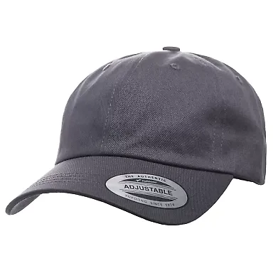 6245CM Yupoong Dad Hat Unstructured 6 Panel in Dark grey front view