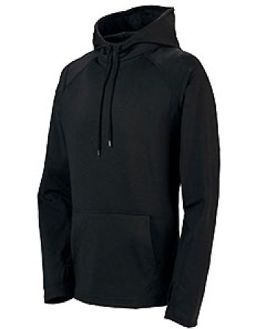 Augusta Sportswear 4762 Zeal Performance Hoodie in Black/ black front view