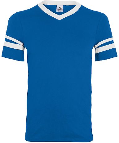 Augusta Sportswear 361 Youth V-Neck Football Tee in Royal/ white front view