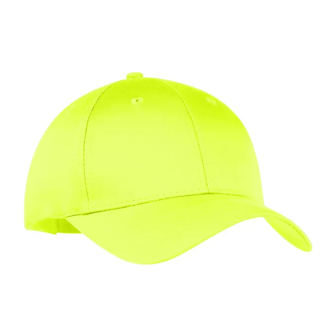 Port & Company CP80 Six-Panel Twill Cap Neon Yellow front view