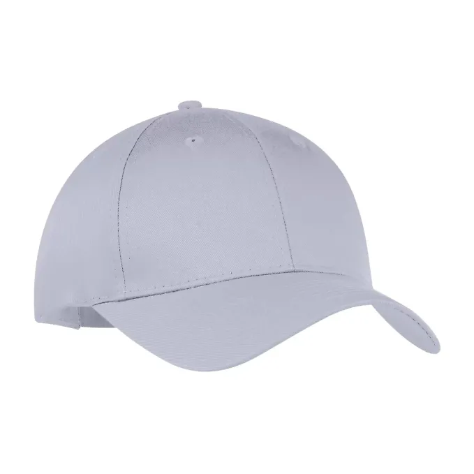 Port & Company CP80 Six-Panel Twill Cap Silver front view