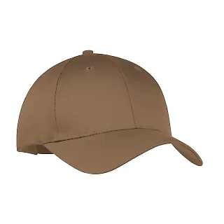 Port & Company CP80 Six-Panel Twill Cap Woodland Brown front view
