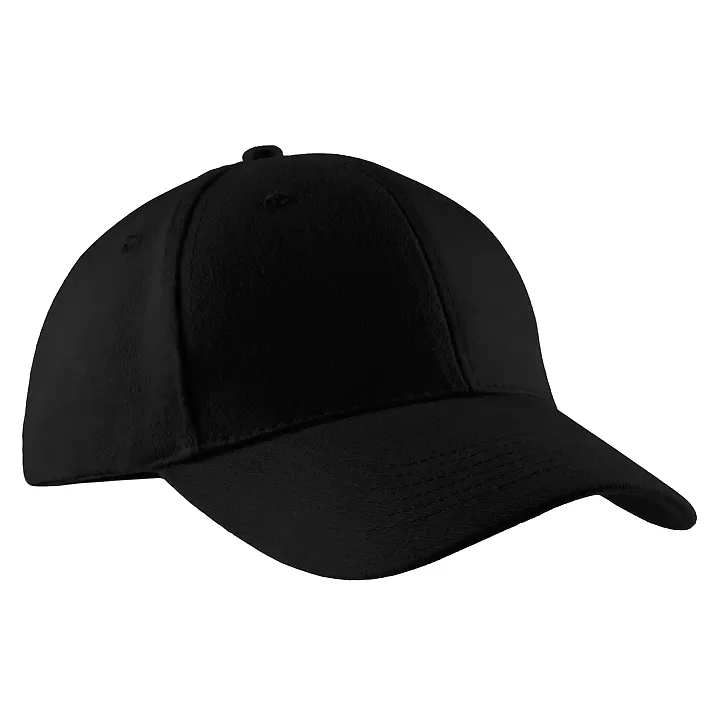 Port & Company CP82 Brushed Twill Cap  Black front view