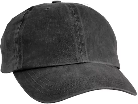 Port & Company CP84 Pigment-Dyed Dad Hat Black front view