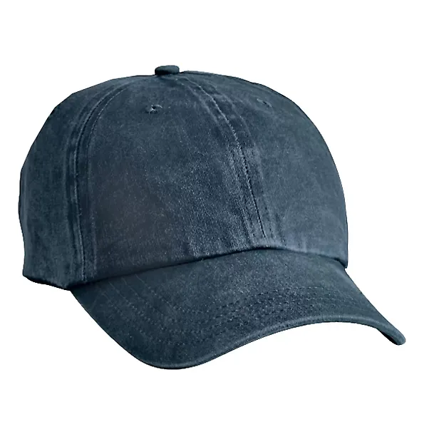 Port & Company CP84 Pigment-Dyed Dad Hat Navy front view