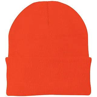 Port & Company CP90 Knit Beanie Athletic Orang front view