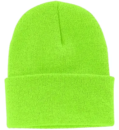 Port & Company CP90 Knit Beanie Neon Green front view
