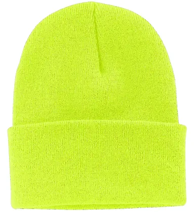 Port & Company CP90 Knit Beanie Neon Yellow front view