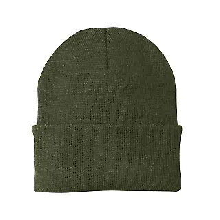Port & Company CP90 Knit Beanie OlvDrabGn front view