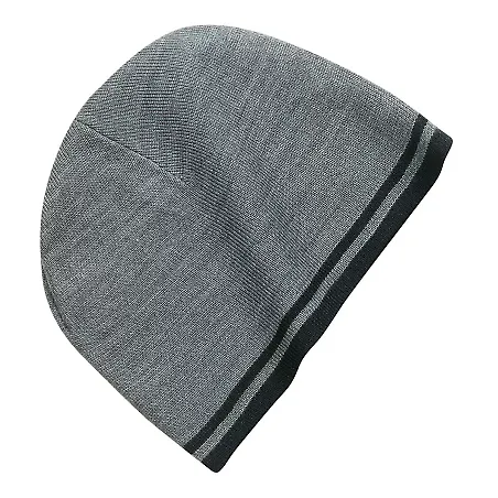Port & Company CP93 Fine Knit Skull Cap with Strip Athletic Ox/Bk front view