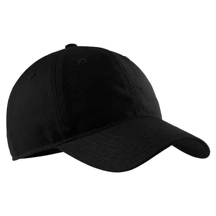 Port & Company CP96 Soft Brushed Canvas Dad Hat Black front view