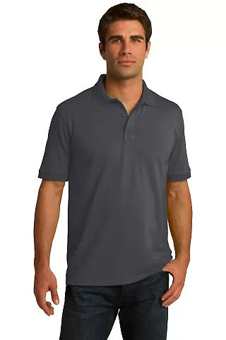 Port & Company KP55 Jersey Knit Polo Charcoal front view