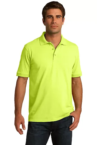 Port & Company KP55 Jersey Knit Polo Safety Green front view