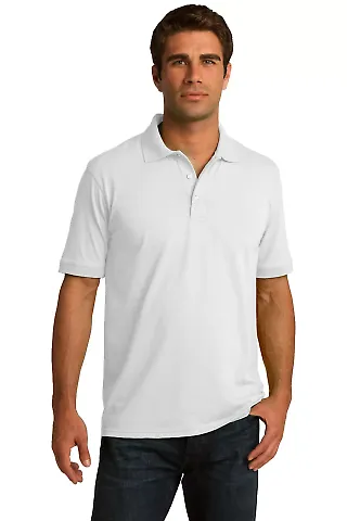 Port & Company KP55 Jersey Knit Polo White front view