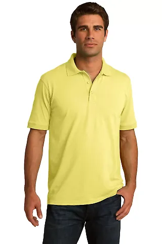 Port & Company KP55 Jersey Knit Polo Yellow front view
