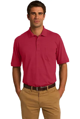 Port & Company KP55P Jersey Knit Pocket Polo Red front view