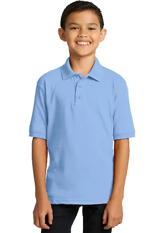 Port & Company KP55Y Youth 5.5-Ounce Jersey Knit P Light Blue front view