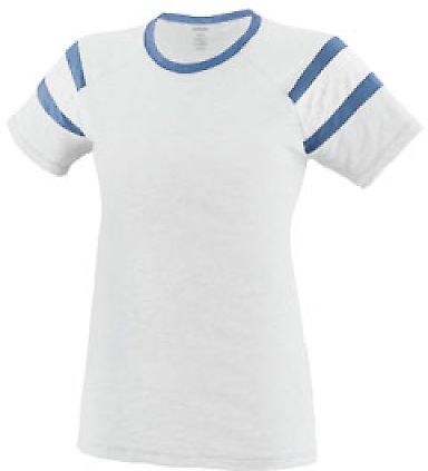 Augusta Sportswear 3011 Ladies Fanatic T-Shirt in White/ royal/ white front view
