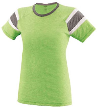 Augusta Sportswear 3011 Ladies Fanatic T-Shirt in Lime/ slate/ white front view