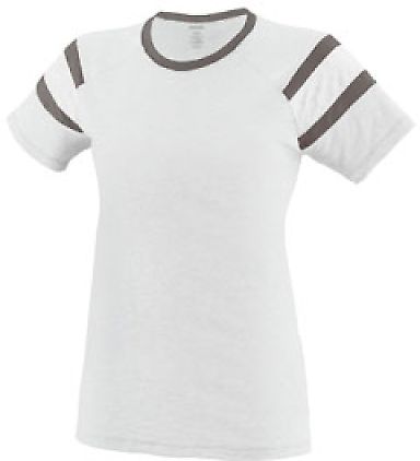 Augusta Sportswear 3011 Ladies Fanatic T-Shirt in White/ slate/ white front view