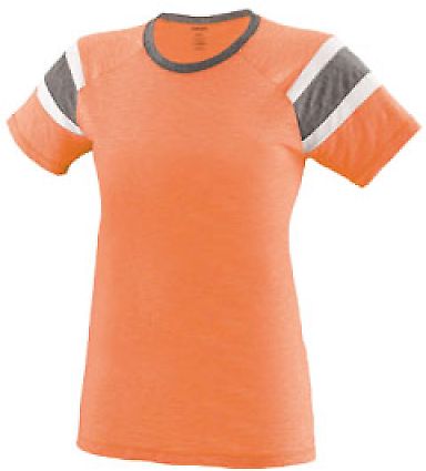 Augusta Sportswear 3011 Ladies Fanatic T-Shirt in Light orange/ slate/ white front view