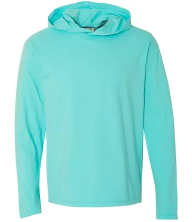 Comfort Colors 4900 Garment Dyed Hooded Long Sleev Lagoon front view