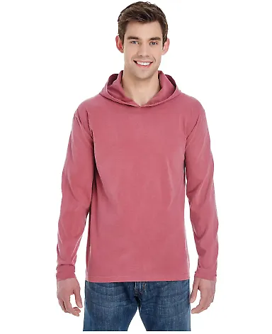 Comfort Colors 4900 Garment Dyed Hooded Long Sleev Brick front view