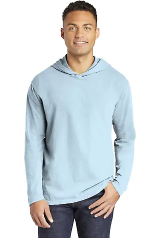 Comfort Colors 4900 Garment Dyed Hooded Long Sleev Chambray front view
