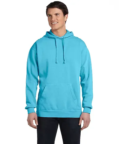 Comfort Colors 1567 Garment Dyed Hooded Pullover S in Lagoon front view