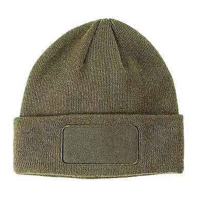 BA527 Big Accessories Patch Beanie OLIVE front view