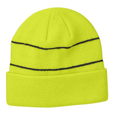 BA535 Big Accessories Reflective Beanie NEON GREEN front view