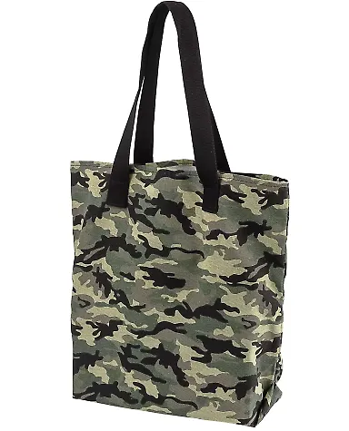 BE066 BAGedge 12 oz. Canvas Print Tote in Forest camo front view