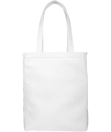BE008 BAGedge 12 oz. Canvas Book Tote in White front view