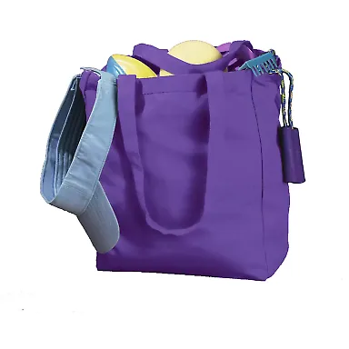 BE008 BAGedge 12 oz. Canvas Book Tote in Purple front view
