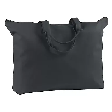 BE009 BAGedge 12 oz. Canvas Zippered Book Tote BLACK front view