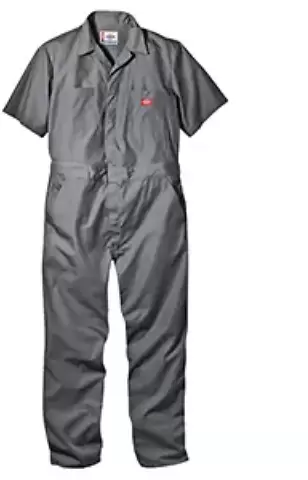 33999 Dickies 5 oz. Short Sleeve Coverall GRAY _ L front view