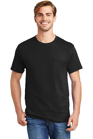 5590 Hanes® Pocket Tagless 6.1 T-shirt - 5590  in Black front view