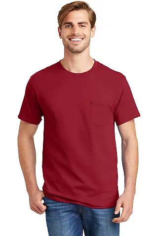 5590 Hanes® Pocket Tagless 6.1 T-shirt - 5590  in Deep red front view