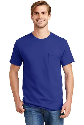 5590 Hanes® Pocket Tagless 6.1 T-shirt - 5590  in Deep royal front view