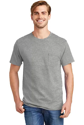 5590 Hanes® Pocket Tagless 6.1 T-shirt - 5590  in Light steel front view