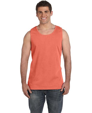 C9360 Comfort Colors Ringspun Garment-Dyed Tank in Bright salmon front view