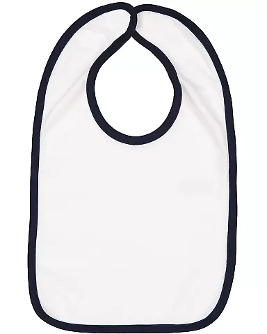 RS1004 Rabbit Skins Infant Jersey Contrast Trim Ve White/ Navy front view