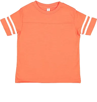 3037 Rabbit Skins Toddler Fine Jersey Football Tee Vintage Orange/ Blended White front view