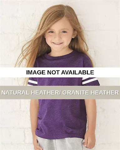 3037 Rabbit Skins Toddler Fine Jersey Football Tee Natural Heather/ Granite Heather front view